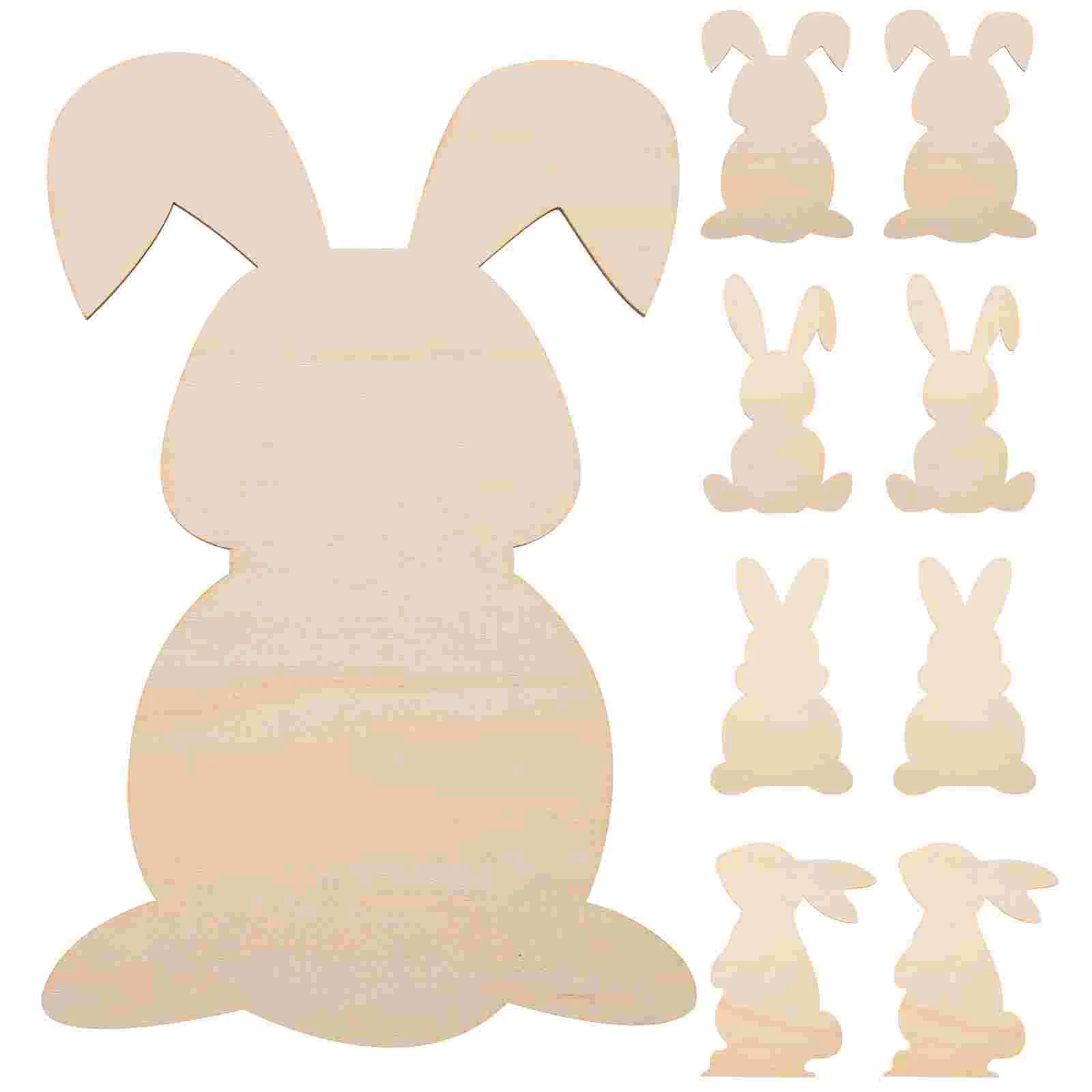 

10 Pcs Wood Bunny Cutout Hand Decor Easter Painting Crafts Bunny Decor Rabbit Shaped Wood Chips Blank Spring Wood Cutouts