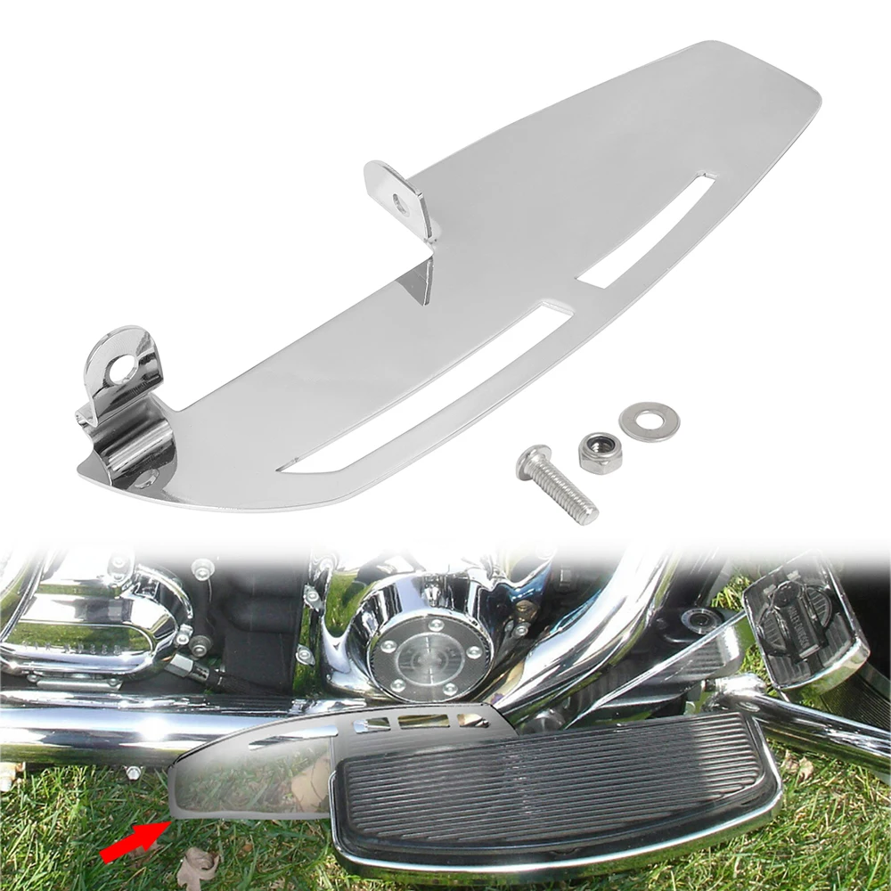 

Motorcycle Chrome Driver Floorboard Footboard Heel Guard For Harley Touring Road King Electra Glide Softail CVO Ultra FLTRUSE