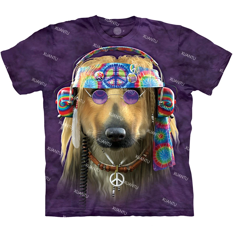 

Men's T-Shirt For Men Dog Graphic 3D Print Summer Tops Short Sleeve Hip Hop Fashion Casual Oversized Tees Shirts Street Wear
