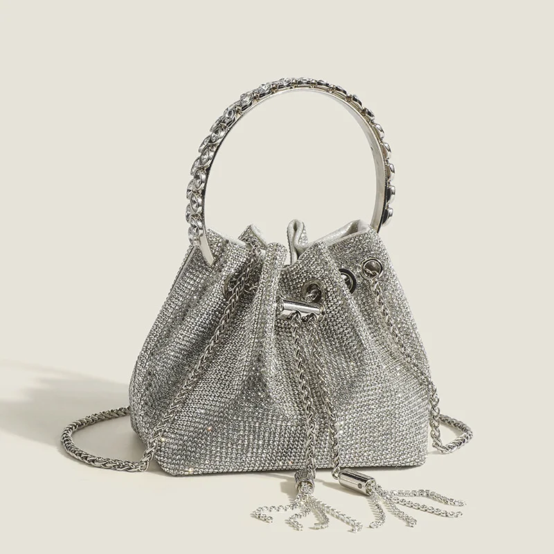 

Женская сумка-мешок со стразами, НОВАЯ Портативная сумка-мессенджер на плечо с цепочкой, банкетная сумка для женщин, 2023