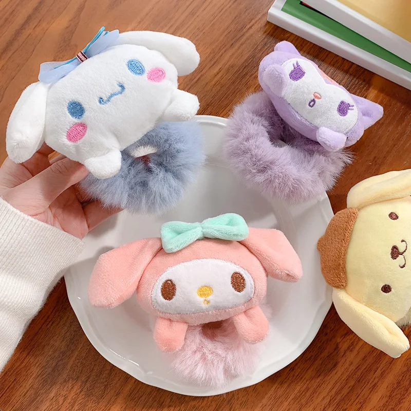 

Kuromi My Melody Cinnamoroll Pompompurin Hello Kitty Kids Hair Ring Cute Hair Rope Hair Accessories Gils Kawaii Birthday Gifts