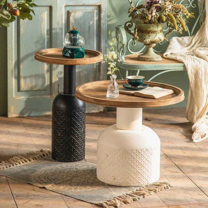 Декор уличные садовые журнальные столики круглые деревянные дизайнерские