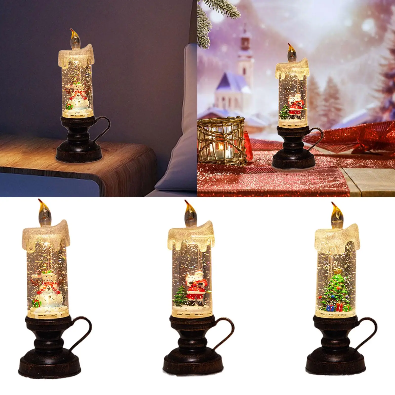 Рождественский снежный шар свеча домашний декор вращающиеся декоративные