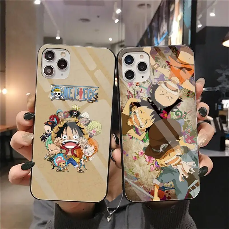 

Hot Anime One Piece Luffy Zoro Phone Case Tempered Glass For iPhone 13 12 Mini 11 Pro XR XS MAX 8 X 7 Plus SE 2020 Soft Cover