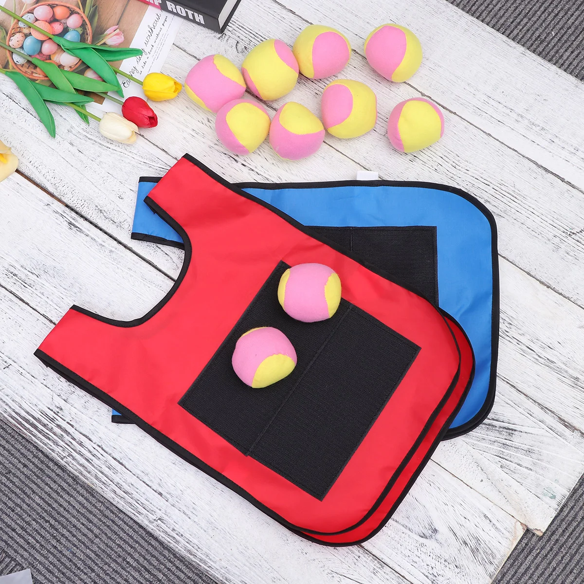 

Sticky Vest Game Target Dodgeball Kids Outdoor Games Set Throwing Tag Toys Catch Toy Jersey Vests Stick Yard Props Dodgeballs