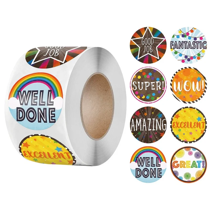 

50-500pcs Kids Toy Reward Motivational Sticker Office Stationery Decorative Label Sealing Sticker Scrapbooking Craft Supplies