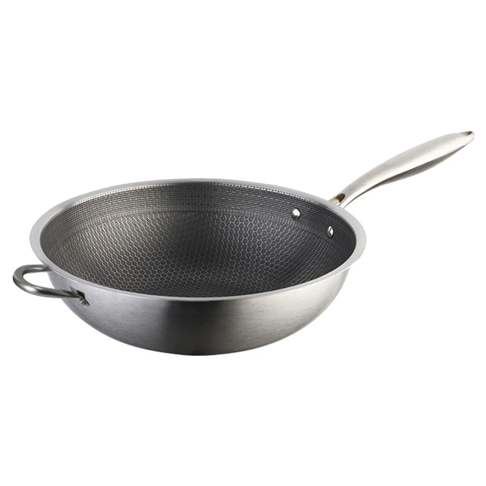 

Stainless Steel Wok Frying Pan Cooking Pot No Coating Traditional Cookware Stir-fry Non Stick Nonstick Stoves Everyday Kitchen