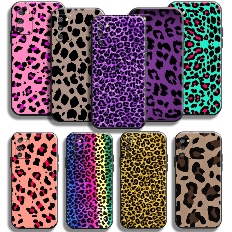 

Fashion Leopard Print Phone Case For Samsung Galaxy A03 A03S Cover Liquid Silicon TPU Funda Shell Carcasa Black Shockproof