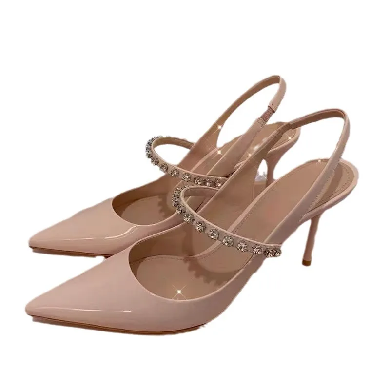 Туфли на высоком каблуке свадебные туфли банкетные женские тонком с острым