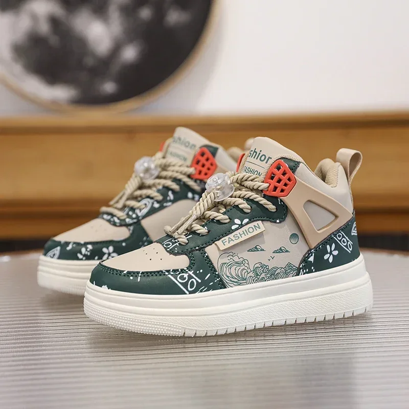 Обувь для мальчиков спортивная обувь новинка 2024 детские высокие туфли на