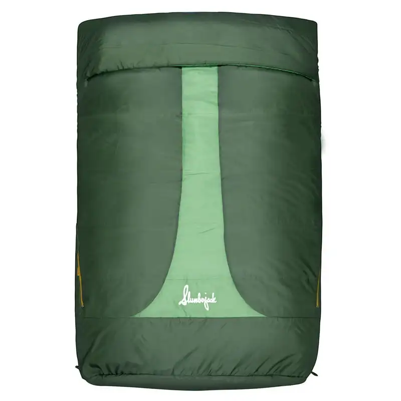

"Attractive, Classical 25-Degree 2 Person Green Hooded Sleeping Bag - Perfect for Camping & Outdoor Adventures - 66"x88""