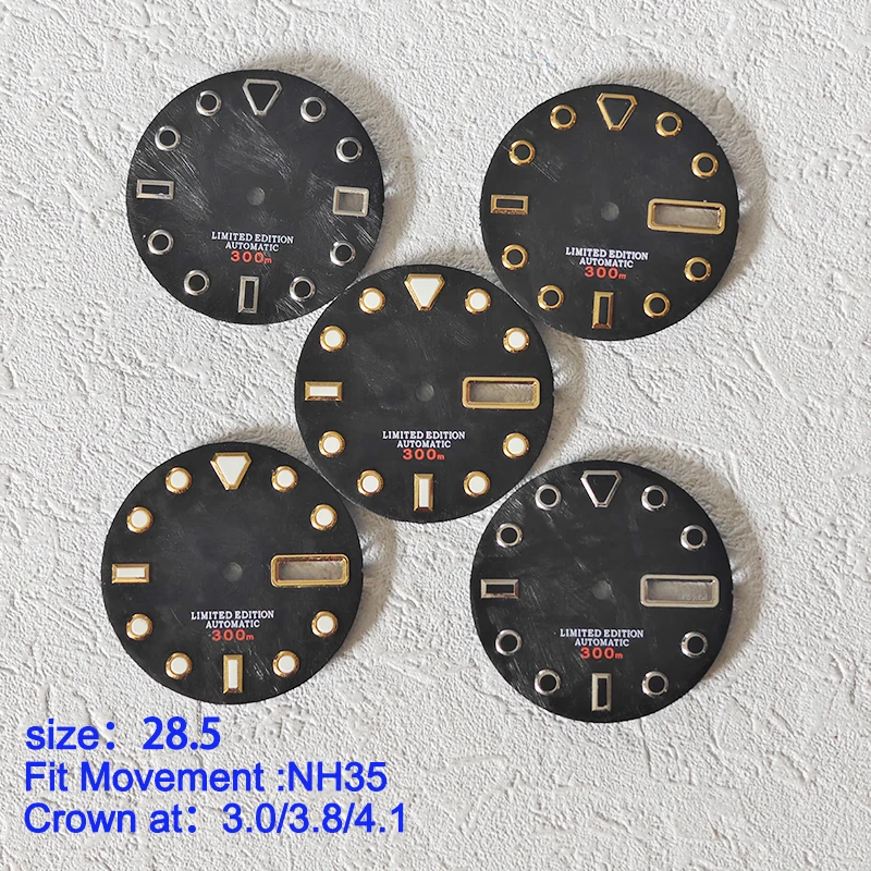 Фото Циферблат мужских часов диаметром 28,5 мм, подходит для SKX 007 SKX 009 6105 SRPD Tuna Monster Turtle, подходит для японского механизма NH35/NH36. №3
