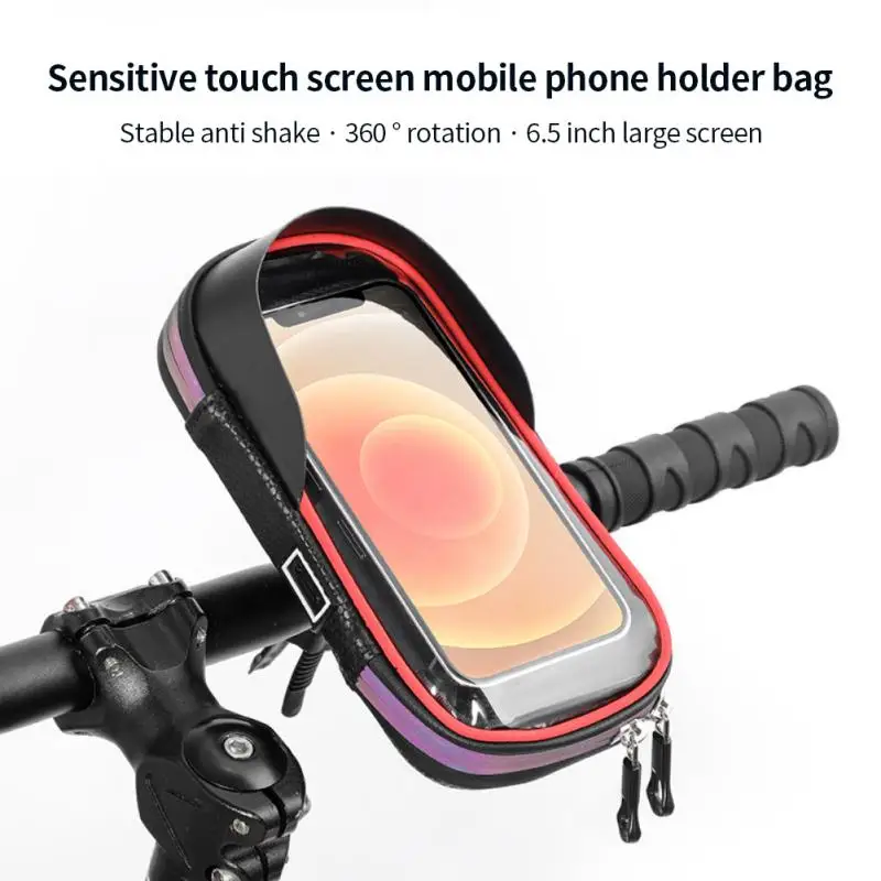 

Layered Inside Waterproof Mobile Phone Bag Rotation Colorful Waterproof Bicycle Bag Sensitive Touch Screen Bike Phone Bag