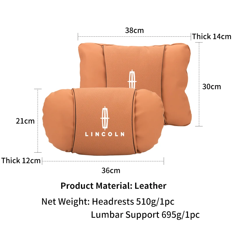 Car Seat Headrest Lumbar Cushion Jelly Layer Double Neck Protection For Lincoln MKZ MKX Aviator Navigator Continental Co