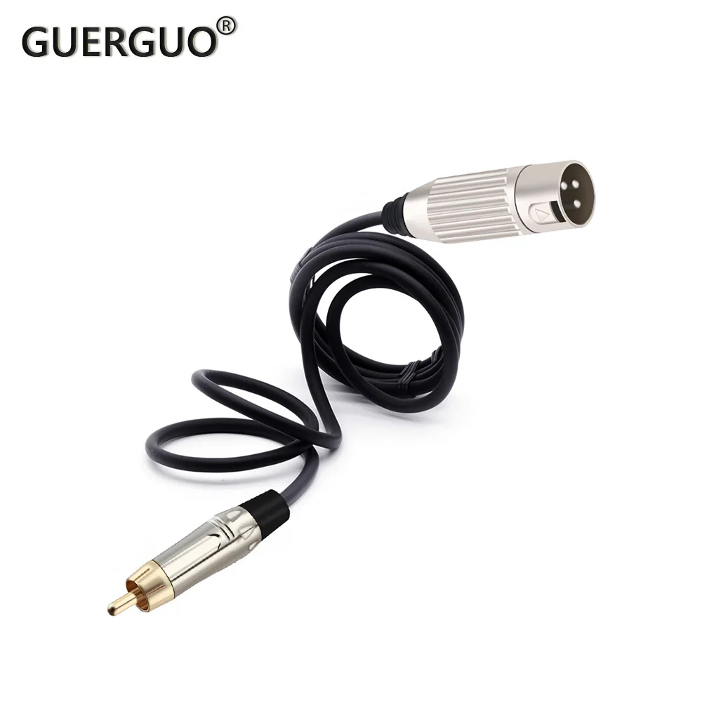

Позолоченный штекер RCA к штекеру XLR, 3 штырька к сбалансированному соединительному кабелю микрофона, четверть дюйма к шнуру XLR для AMP