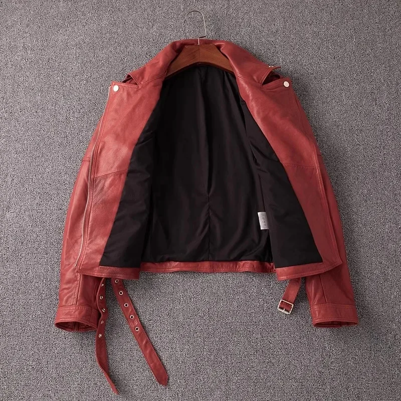 Best женское пальто из натуральной кожи 2025 года. Модная байкерская дубленая куртка