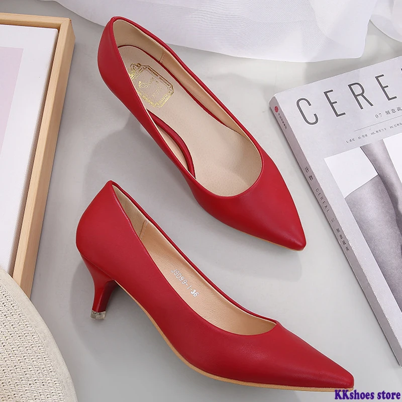 

Luxury High End Ladies Shoes High Heels Wedding Shoes Women Pumps Stiletto 5CM Leather Pumps Woman Big Size 42/43 High Heels