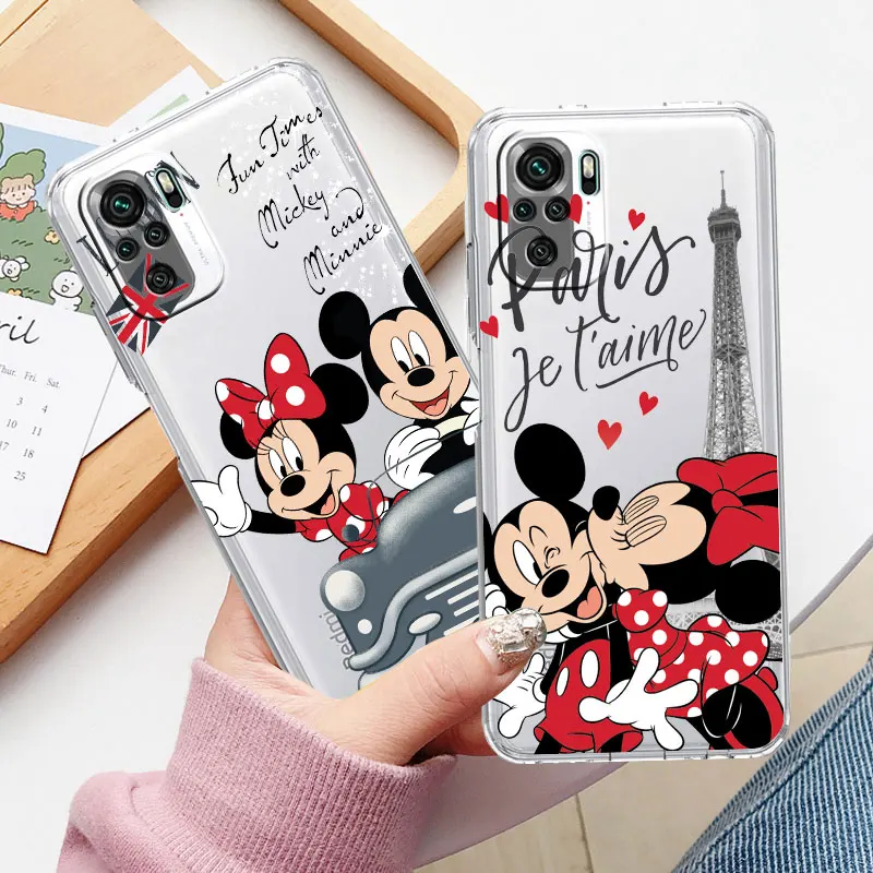 

Clear Phone Case for Redmi Note 11T 8T 9A 11S 11 9S 9 10S 10 8 5G Pro+ 4G Soft Disney Mickey Minnie London Taxi Official Shell