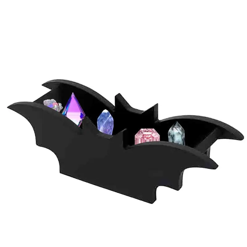 

Gothic Makeup Organizer Wooden Bat Shaped Organizer Storage Holder Compact Makeup Brush Organizer Multipurpose Gothic Decor For