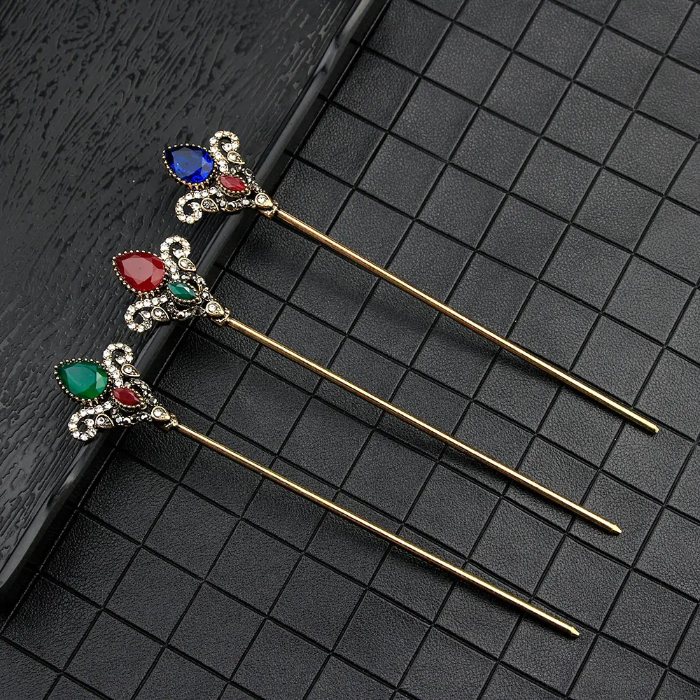 Rhinestone Hair Jewelry Turkish Bridal Wedding Hairpin