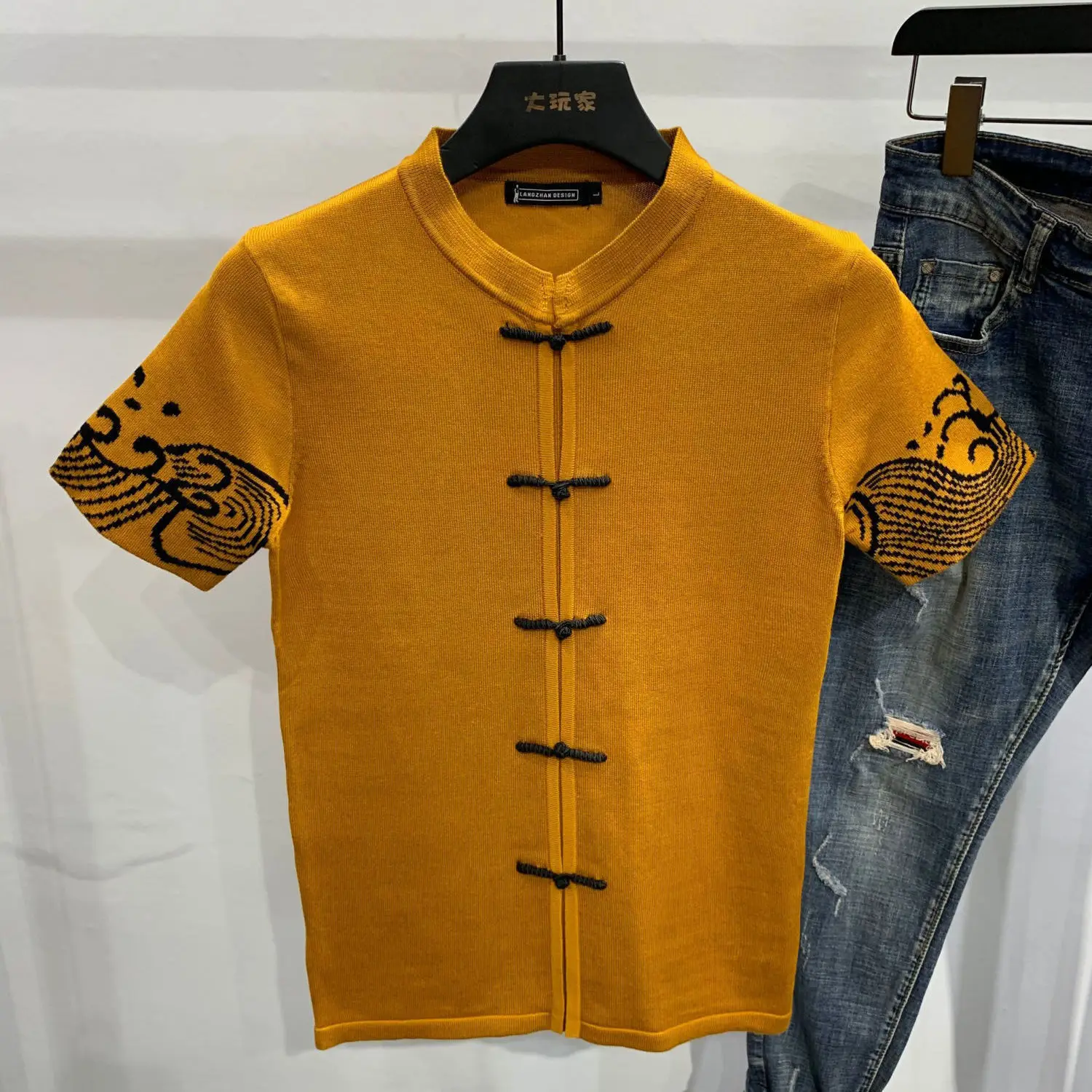 

2022 Summer New Short Sleeve Jacquard Knitted Jacket Men