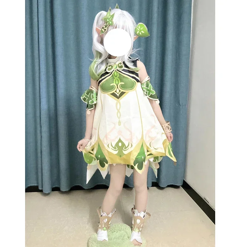 XCXOSD Genshin Impact Nahida Косплей Костюм Парик Маленький Лорд Кусанали Детский Подарок