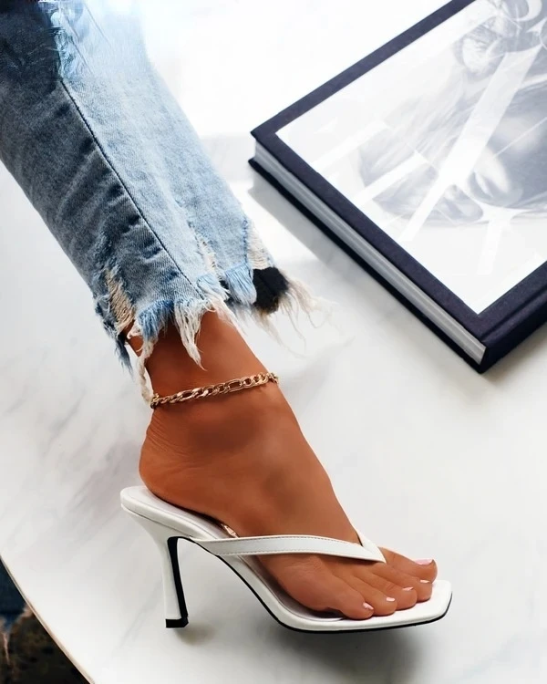 

2022 New High-heeled Shoes Heel Large Square Head Solid Color Pinch Toe Women's Shoes High Heel Women's Sandals Shoe for Women