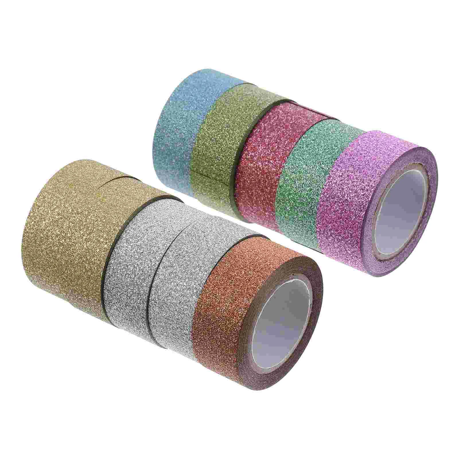 

10pcs DIY Decorative Glitter Tapes Washi Tapes for Gift Wrapping (Mixed Color)