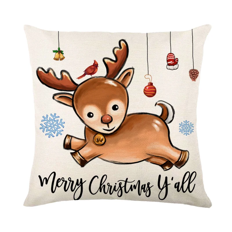 

Christmas Cushion Cover Merry Christmas Decor for Home Santa Pillowcase Cristmas Ornaments Xams Gifts New Year 2023