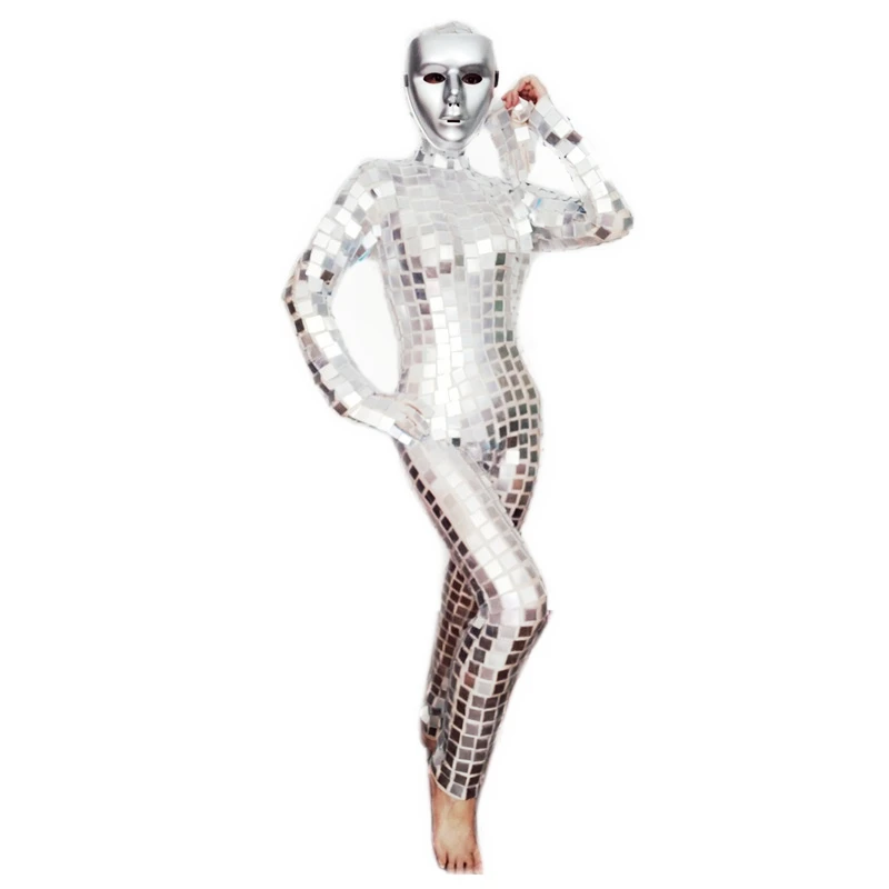 

Radiant Sequins Future Science and Technology Mirror Performance Costume Commercial Performance Dance Costume Bodysuit