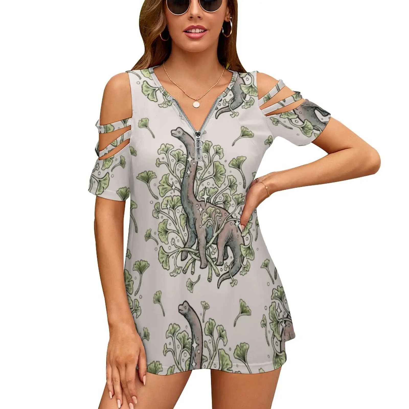 Брейки Гинкго | Спокойная цветовая палитра Женская футболка с изображением