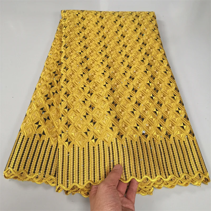 

5 yards100% Cotton fabric 2022Dubai heavy beaded embroidery African Dry lace fabrics Swiss voile lace in Switzerland