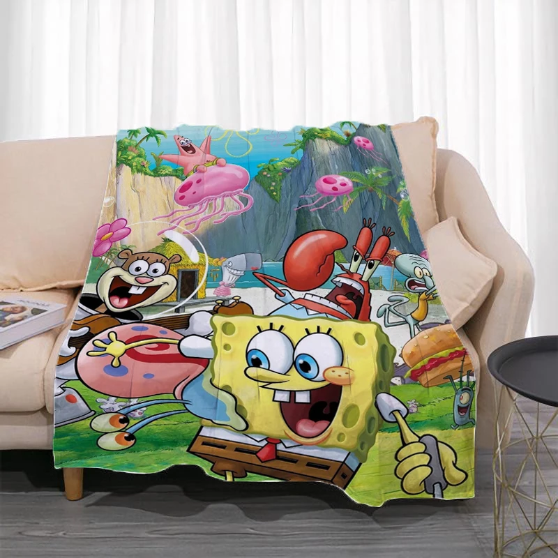 

SpongeBobs SquarePantes Bedspread on the Bed Nap Blanket for Decorative Sofa Bedroom Decoration Fluffy Soft Blankets Throw Boho