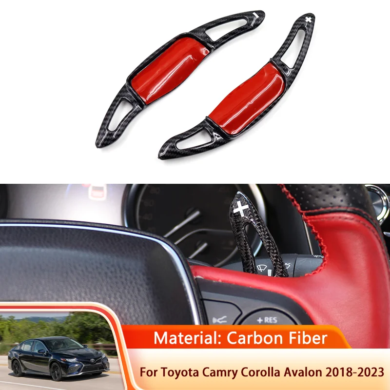 

for Toyota Toyota Camry XV70 Corolla E210 Avalon XX50 2018~2023 Carbon Fiber Steering Wheel Gear Shift Shifter Extension Cover