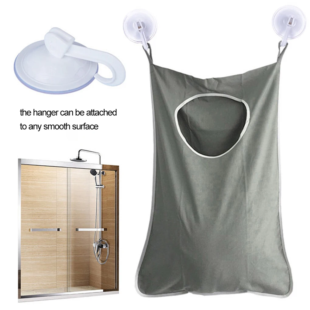 

Shower Room Hanging Zipper Bag Bedroom Laundry Dirty Clothes Socks Oxford Cloth Reusable Washable Hamper Storage Bags For Home