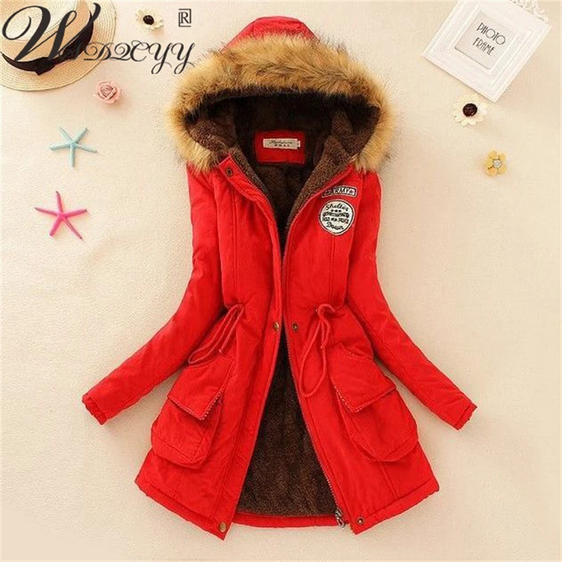 

Women Long Snow Overcoat 2022 Winter Parka Hooded Down Cotton Coat Lady Fashion Jacket Windproof Rainproof Thick Warm Overcoat