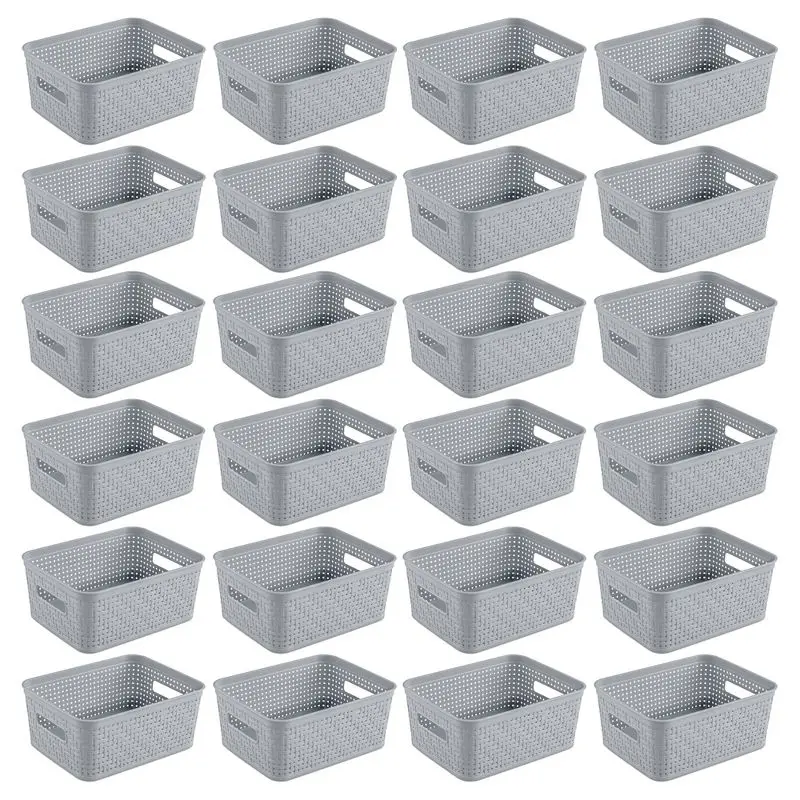

24-Pack of Sterilite Modular Plastic FlipTop Hinged Storage Boxes with Latching Lids - Home, Office, Workspace, Classroom