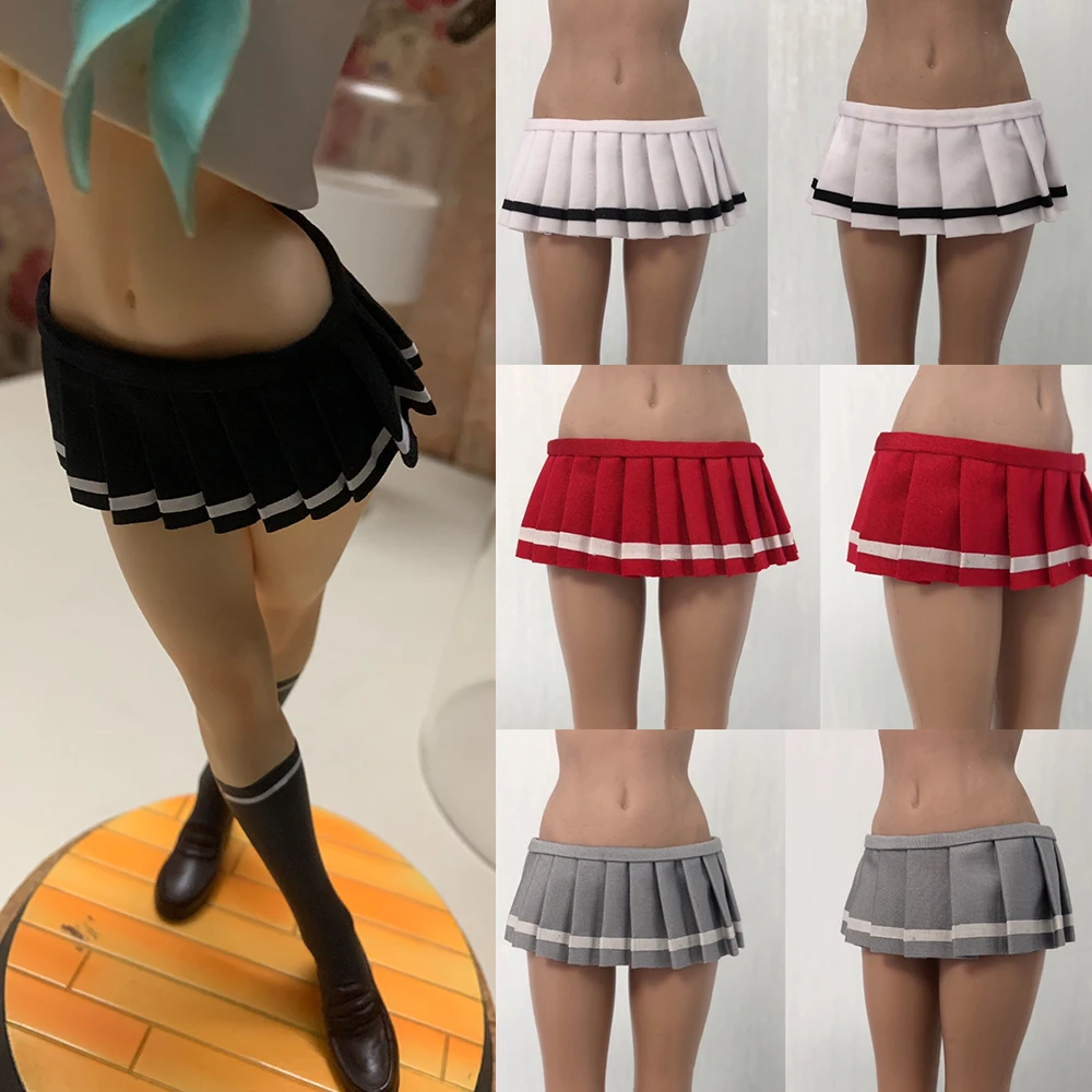 

1/6 Female Soldier Pleated Skirt Sexy Mini Skirts Low Waist Cute Girls Lolita Harajuku Skirt Short Dress 12Inch Action Figure Mo