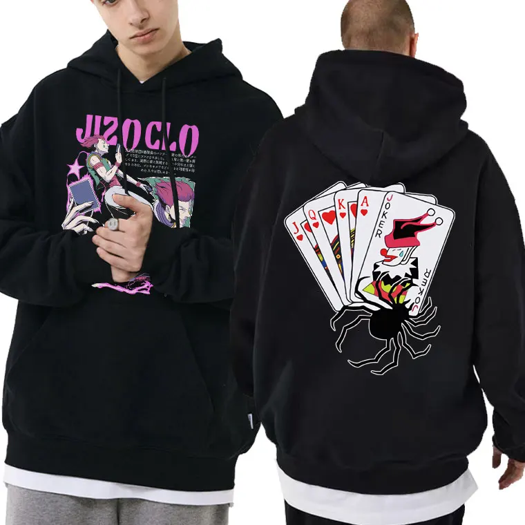 

Anime Hunter X Hunter Hisoka Double Sided Print Hoodie Mens Fashion Sweatshirt Man Casual Streetwear Men Manga Harajuku Hoodies