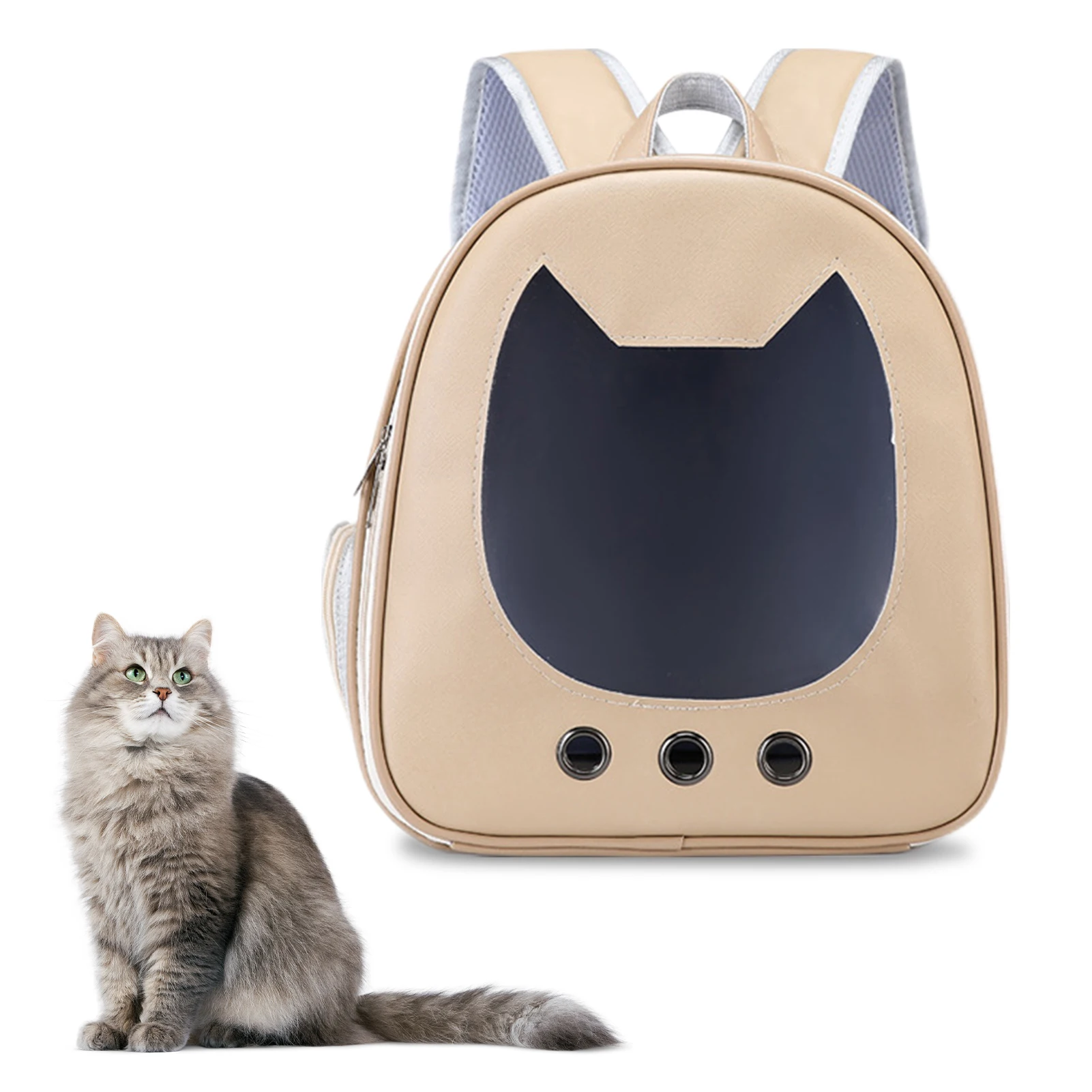

Pet Backpack Carrier For Small Cats 7 Ventilated Holes Design Pet Travel Carrier With Comfortable Shoulder Straps Pets Carrier