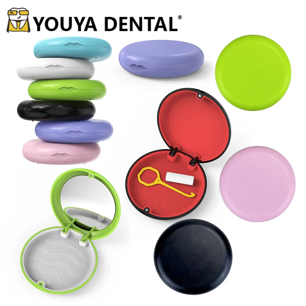 Orthodontic Case Mouth Guard Braces Box Denture Fake Teeth Case with/without Mirror Dental Retainer Case False Tooth Box