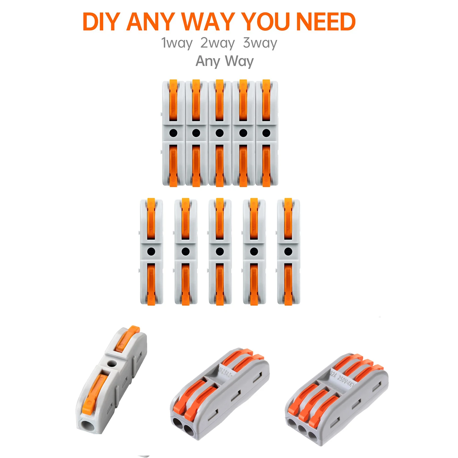 

Wire Connector DIY Any Way Splicing Terminal Blocks Led Strip Lighting Electric Quick Connectors Mini Conductor Rail Conector