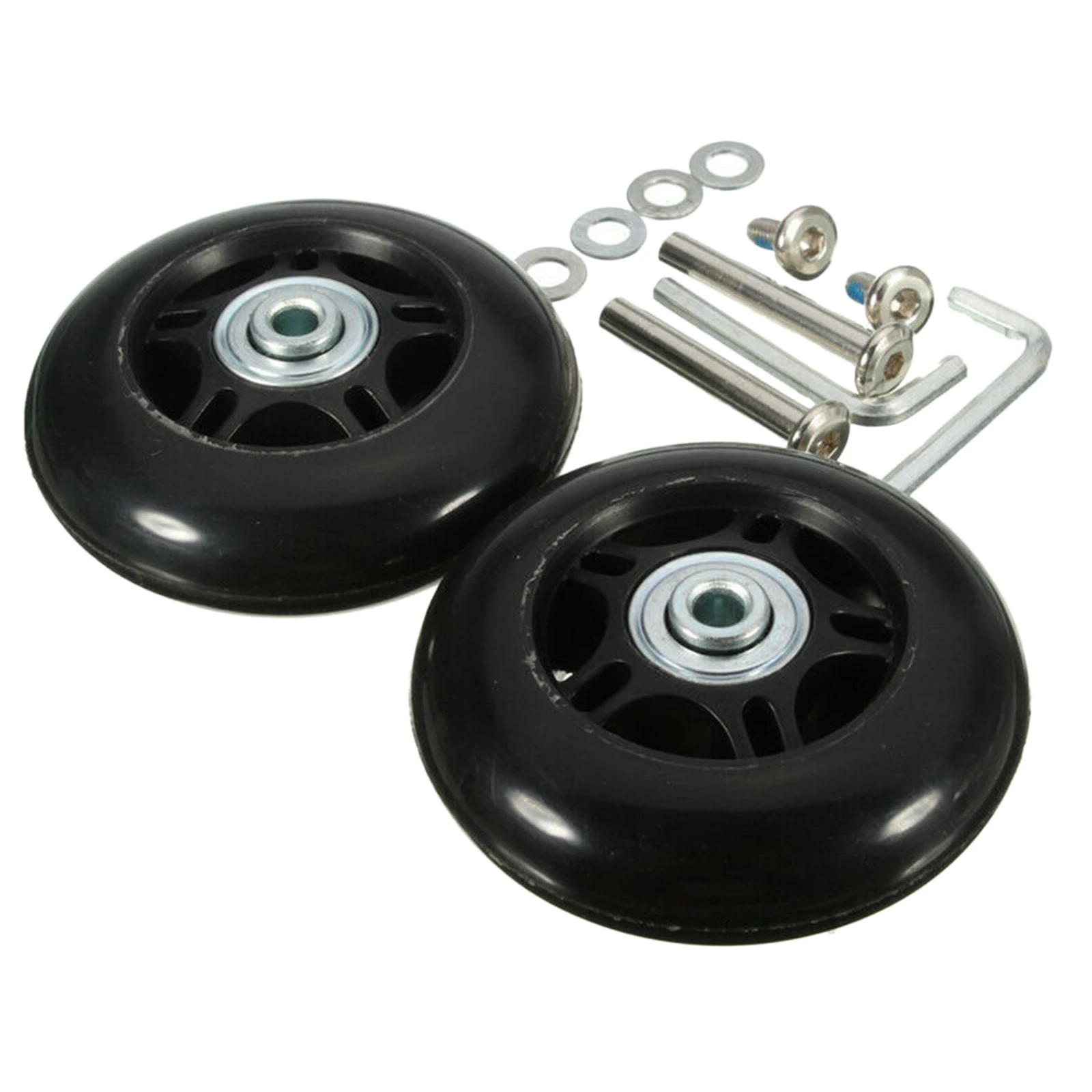 

1 Pair Luggage Suitcase Replacement Mute Wear-Resistant Rubber Black