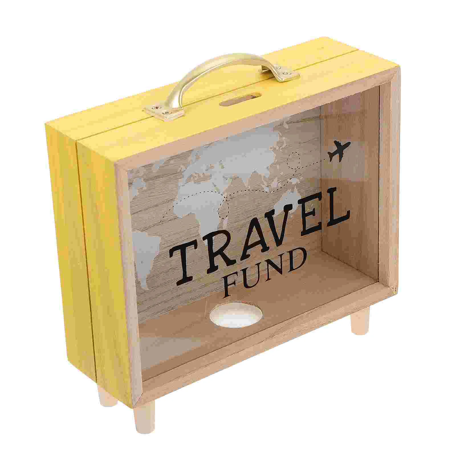 

Bank Money Box Wooden Piggy Coin Jar Saving Fund Travel Shadow Storage Banks Counting Frame Kids Case Letter Wood Desktop