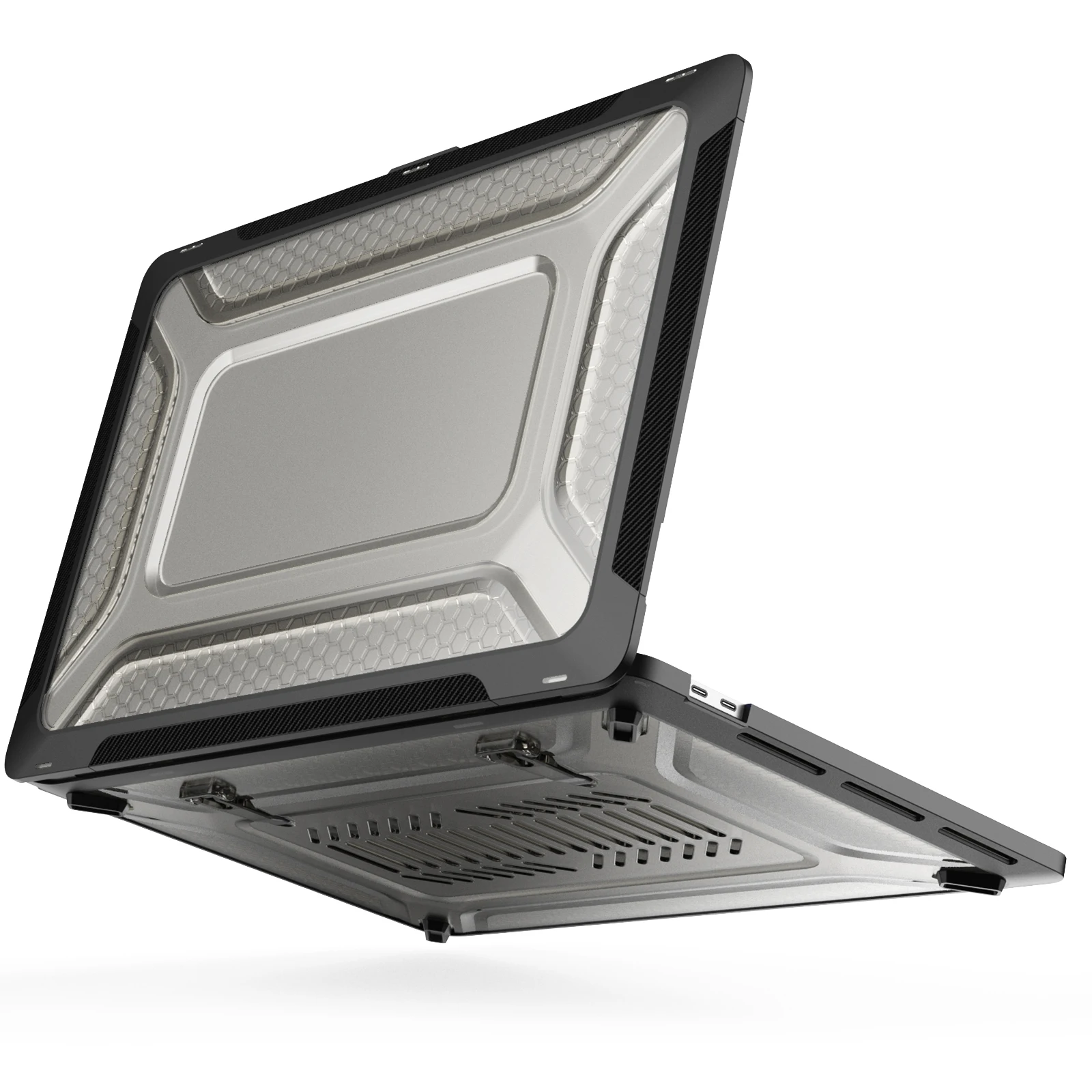 Прозрачный чехол для ноутбука с дизайном в виде сот для Apple MacBook Pro 16 2019 года выпуска, модель A2141, со встроенной складной подставкой. (art.: 3920dcfdd1dbe) - 3920dcfdd1dbe