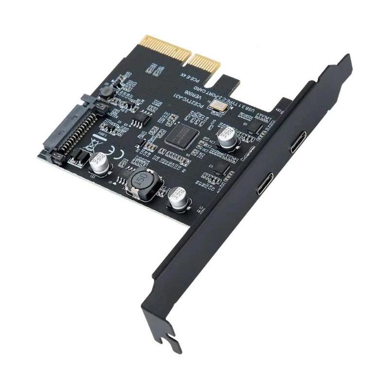 

PCI-E USB3.2 карта адаптера концентратора PCIE на 2x Type-C расширения Asm3142 чип 10 Гбит/с