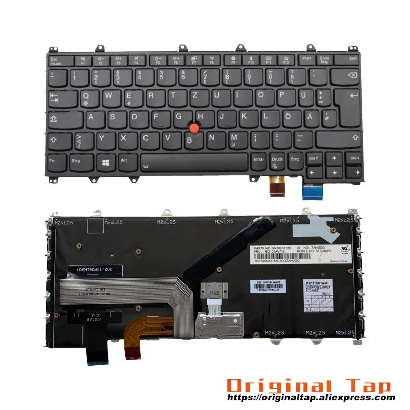 DE немецкая клавиатура с подсветкой для Lenovo Thinkpad X380 Yoga 370 01EN398 01AV687 01HW587 01HW627