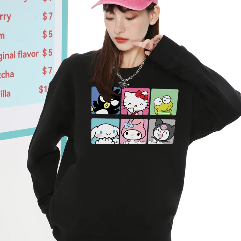 Японский бренд Sanrio кобрендовая толстовка с круглым вырезом Женская нишевая