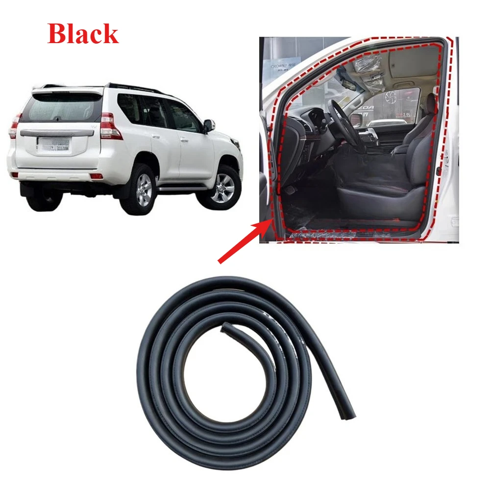 Фото 1 шт., черная дверная резина для Land Cruiser Prado LCP150 2010-2022, уплотнительная лента от дождя, уплотнительная лента для дверной рамы 62332-0G010-A1 №1