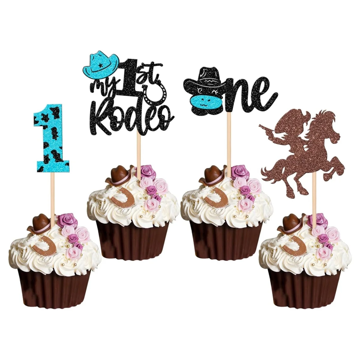 32 шт. топперы для кексов в стиле пастушки блестящая лошадь обувь кактус звездный